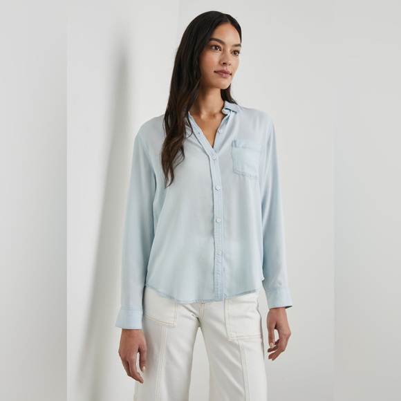 Rails Women's Ingrid Button Up Shirt Light Vintage Chambray Blue Medium Lyocell - Picture 4 of 14